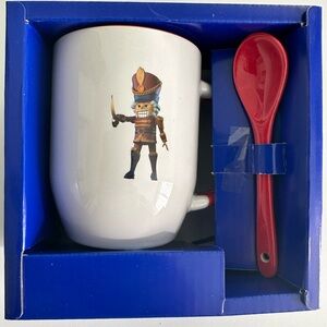 Nutcracker Winter Miracle White Red Ceramic Mug and Spoon NWT